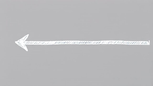 Hand-drawn white arrow Overlay Effect on Transparent Background