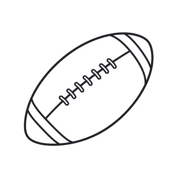 Generic rugby ball monoline illustration