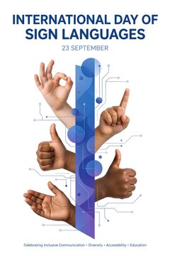 International Day of Sign Languages Awareness Poster Background
