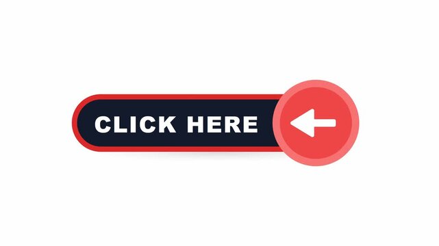 Animated click here call to action button animation. 4K Video