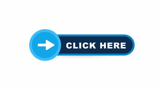 Animated call to action click here button. 4K Video
