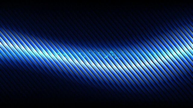 Abstract glowing blue neon diagonal metallic stripes futuristic background motion graphic loop