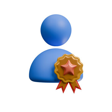 Winner awards achievement icons isolated on transparent background, concept of success for champion prize, award ceremony, success achievement, rewards, ranking, and performance recognition. 3d render