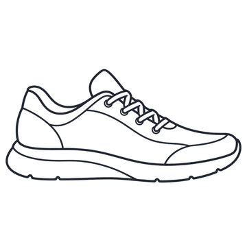 Generic running shoe monoline illustration