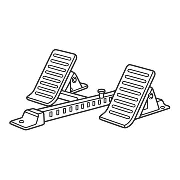 Sprint starting blocks monoline illustration