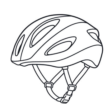Cycling helmet monoline illustration