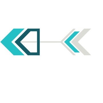 Abstract arrow shape with geometric elements