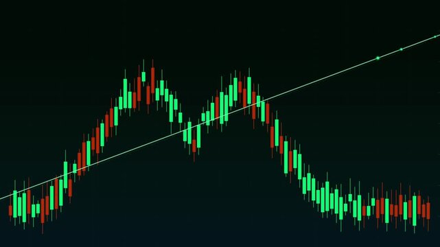 Financial stock market chart chart visualizing successful trading and investment strategies.