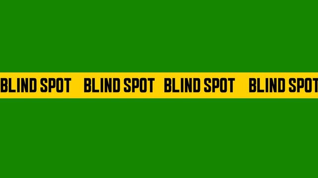 Blind spot car safety caution tape on transparent background