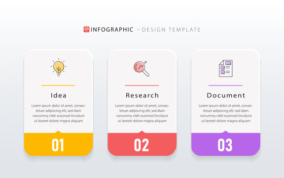 Business infographic template. 3 Step timeline journey. Process diagram, 3 options on white background, Infograph elements vector illustration.