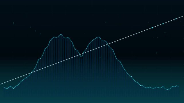 Financial stock market chart liquidTeal chart visualizing successful trading and investment strategies.