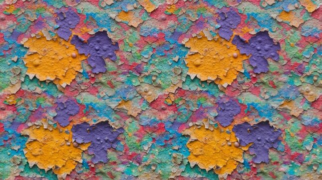 Abstract textured background of peeling colorful paint layers