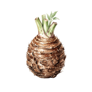 Fresh celeriac root vegetable isolated on a white background