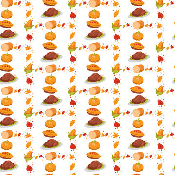 Transparent Thanksgiving food striped seamless pattern overlay