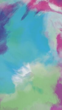 Airy watercolor wash featuring botanical tones and fluid granulation for cosmetic branding
