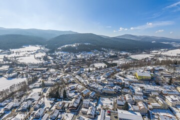 Fototapeta premium Winter im Lamer Winkel rund um die Marktgemeinde Lam 