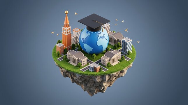 University campus floating island