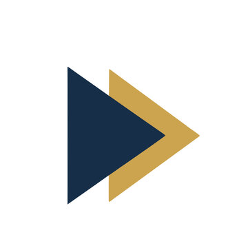 Two overlapping triangles pointing right