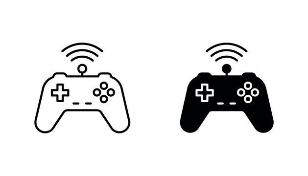 Wireless game controllers with signal icons
