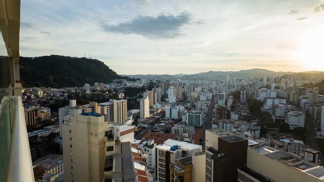 Sunrise Over Juiz de Fora Urban Valley and Hills