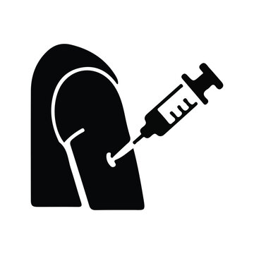 Vaccination injection icon vector illustration, arm immunization and medical shot symbol