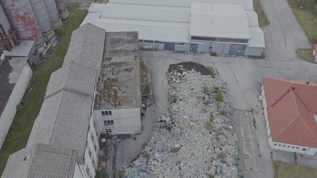 Plastic Waste and Abandoned Industrial Facility Near Lake &Scaron;tikada, Lika, Croatia