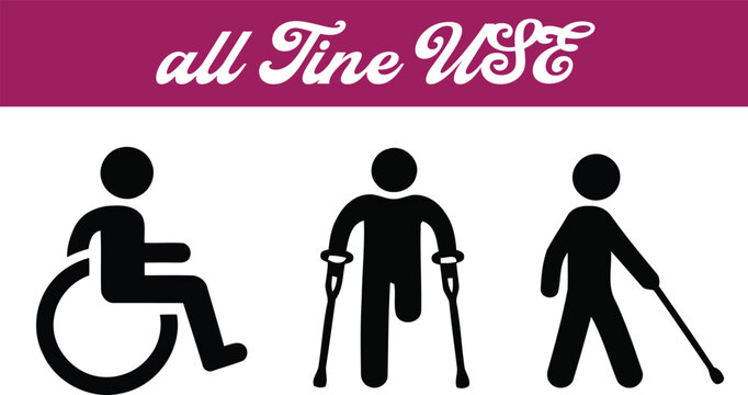 Set of disability and accessibility icons representing inclusive design