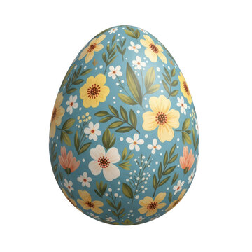 Decorative easter egg with floral pattern