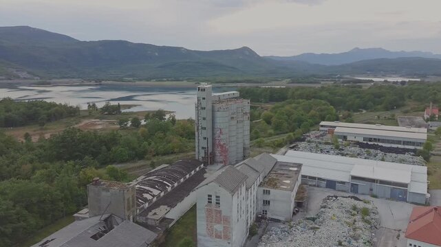 Plastic Waste and Abandoned Industrial Facility Near Lake &Scaron;tikada, Lika, Croatia