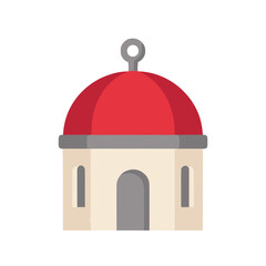 Flat icon of a building with a red dome © sanara