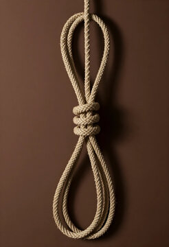 Mental health crisis and depression, rope noose knot on dark background suicide prevention and emotional struggle with hopelessness