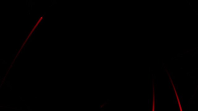 Glowing red laser lines abstract motion background for technology intro 4K