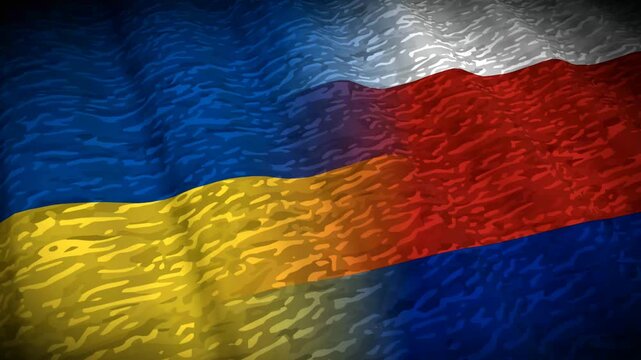 Ukraine VS  Russia Flag War Conflict 4k Animation Motion Graphic Illustration Design
