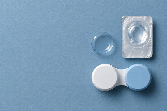 Minimal contact lens case and blister pack