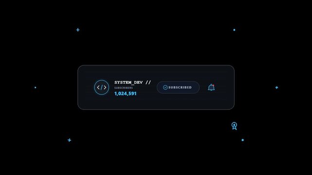 Channel subscribe button animation with growing follower count and notification
