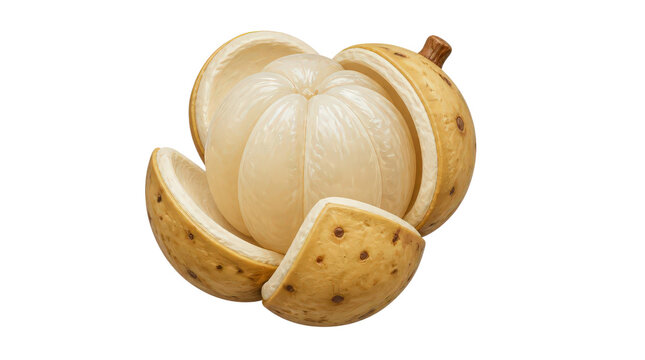 Langsat Fruit Peeled Open Showing Translucent Segments