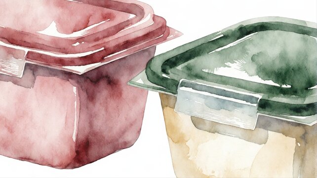 Colorful Plastic Trash Bins with Lids in Various Colors and Sizes