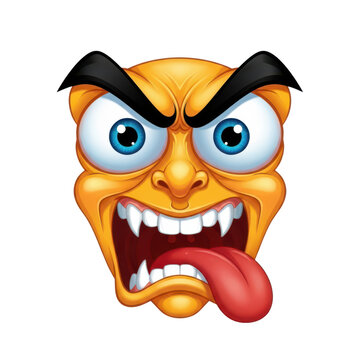 Angry cartoon face expression