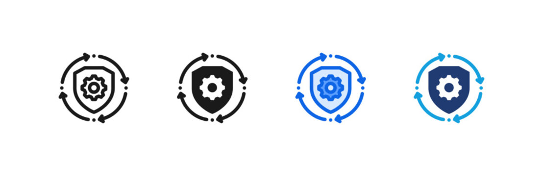 Operational Resilience icon multiple style collection. Vector illustration.