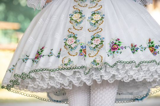 Detail of folk costume, Rakvice, Southern Moravia, Czech Republic