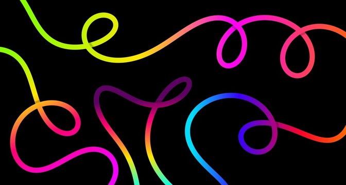 Color Gradient Abstract Line Shape. Vector Rainbow Isolated Marker Stroke Graphic. Wave Color Doodle Ribbon. Scribble Gradient Design Element.	
