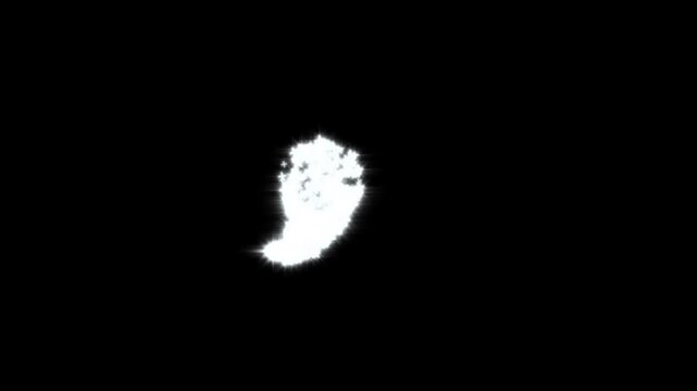 Glitter star sparkle effects as white cartoon blinking stars scatter across a glowing starlight dust line, forming a shimmering doodle sparkle trail on a smooth black screen animation overlay 4k