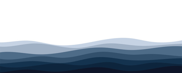 Obraz premium Abstract corporate blue and slate grey layered ocean wave background with smooth flat design curves