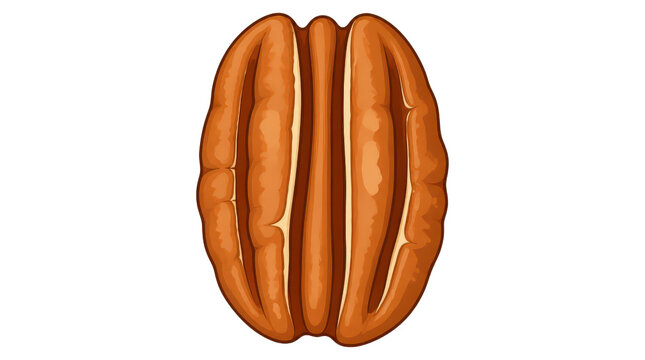 Pecan Nut Kernel Illustration Isolated