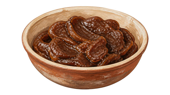 Reishi Mushrooms in Rustic Clay Bowl