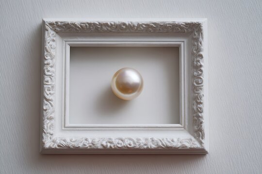 pearl resting delicately in frame