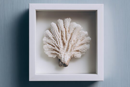 piece of coral stone inside the frame