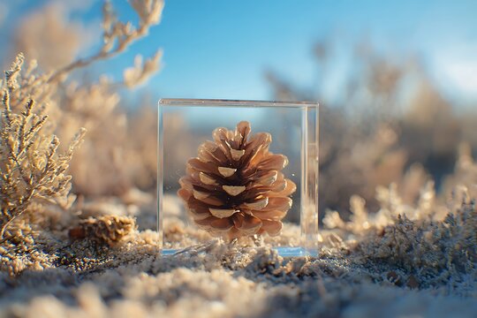 pine cone in frame