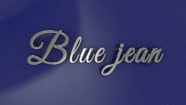 Blue Jean 3D Chrome Text Animation on Blue Background