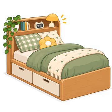 bed in the bedroom